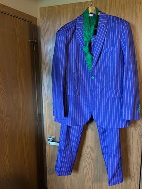 Spirit Halloween DC The Joker Pinstripe Suit Mens XL